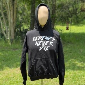 Men’s Legends Never Die Black Hoodie Size L